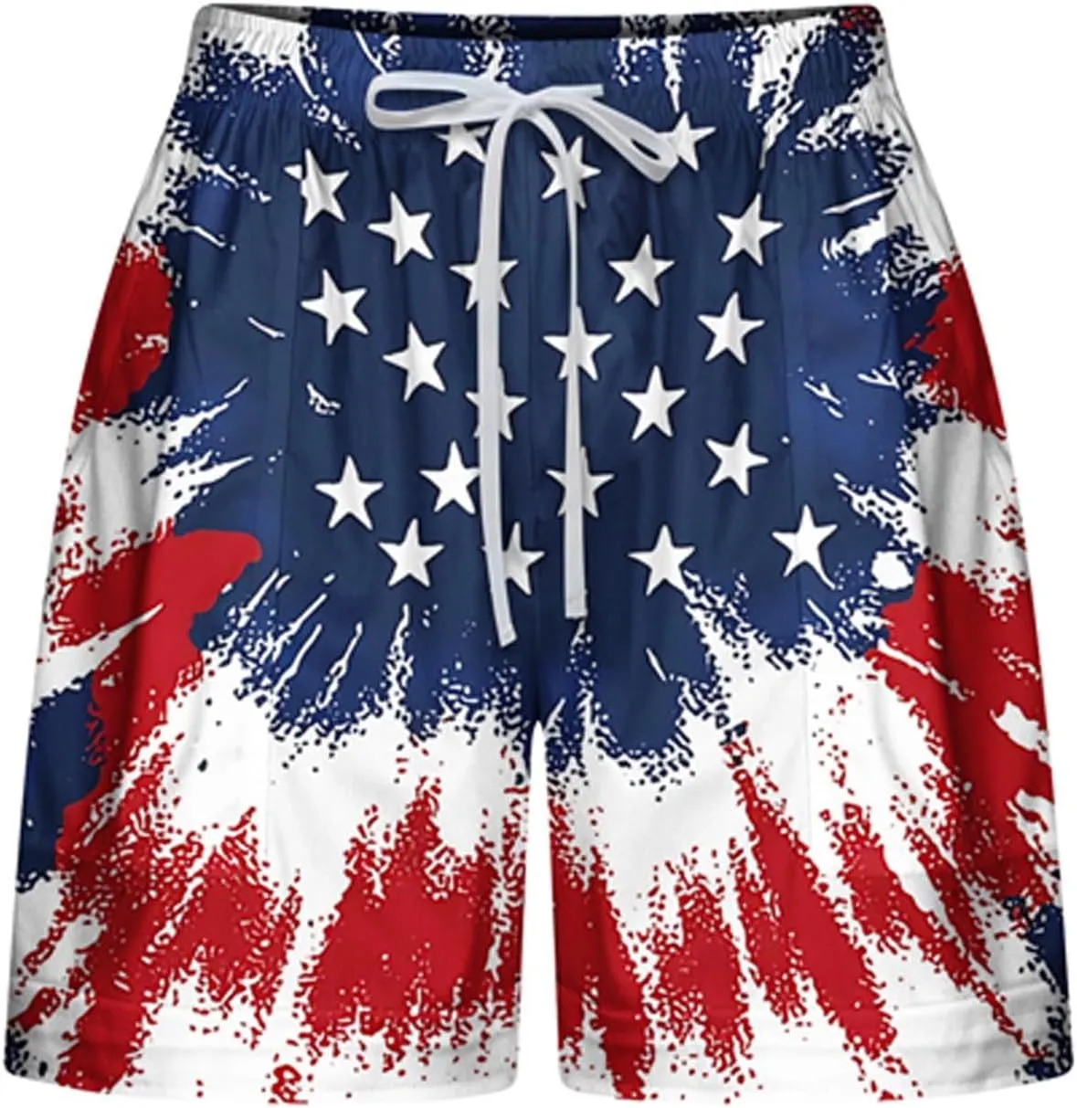 DDAPJ pyju American Flag Shorts for Women 2025 Summer Casual Drawstring High Waist Shorts Star Striped 4th of July Outfits