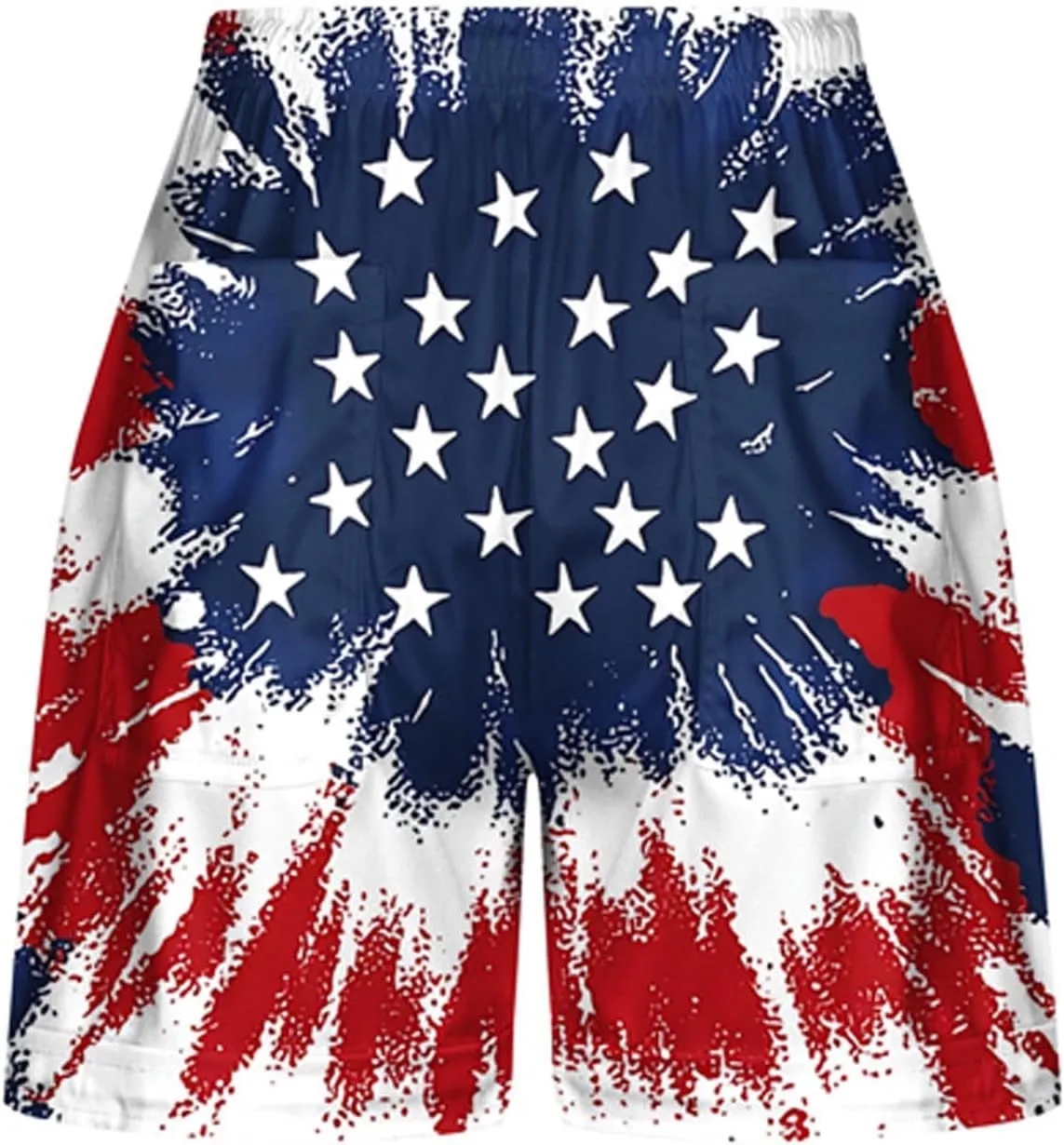 DDAPJ pyju American Flag Shorts for Women 2025 Summer Casual Drawstring High Waist Shorts Star Striped 4th of July Outfits