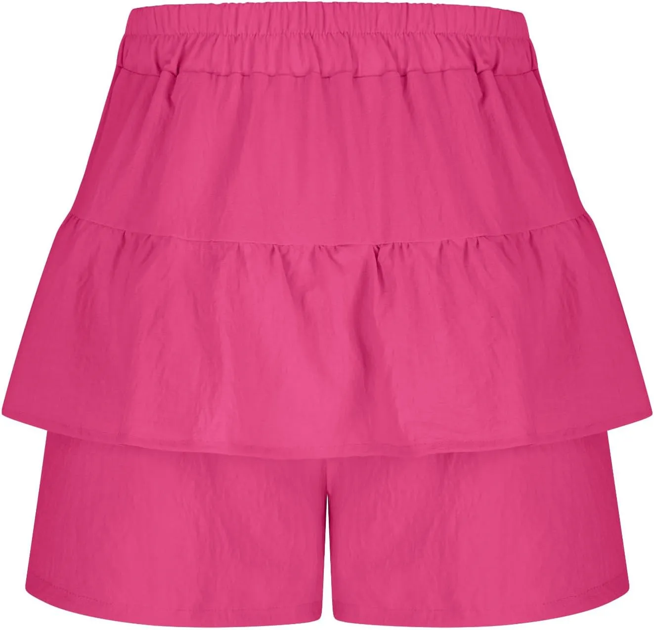 DDAPJ pyju Ruffle Shorts for Women 2025 Trendy Casual Mini Skirt Wide Leg High Waisted Shorts Flowy Skort for Summer