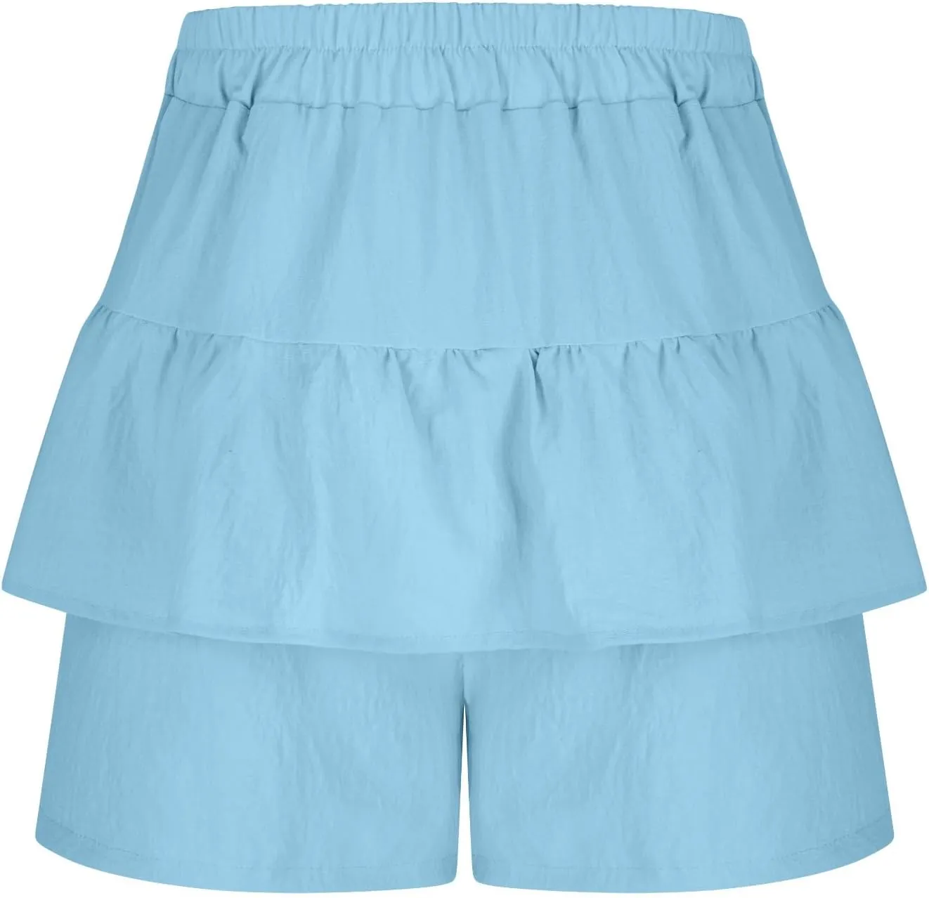 DDAPJ pyju Ruffle Shorts for Women 2025 Trendy Casual Mini Skirt Wide Leg High Waisted Shorts Flowy Skort for Summer
