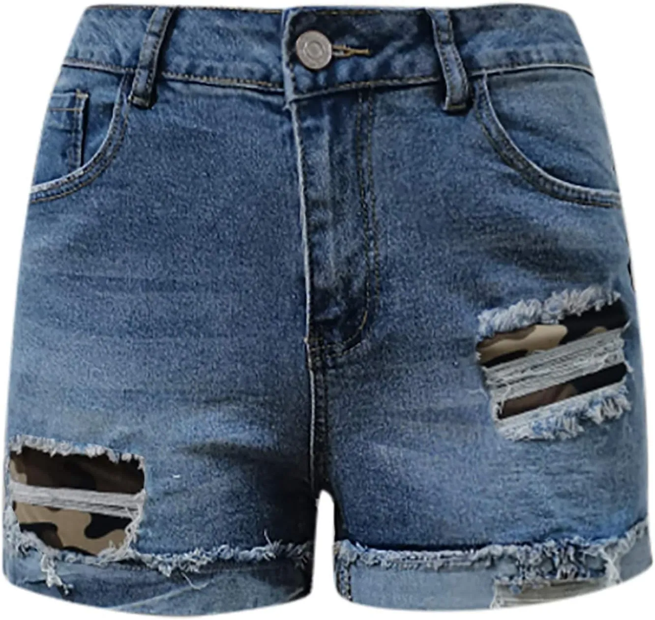 Denim Shorts for Women High Rise Ripped Jean Shorts Stretchy Folded Hot Short Jeans Casual Y2k Pants Summer Outfits