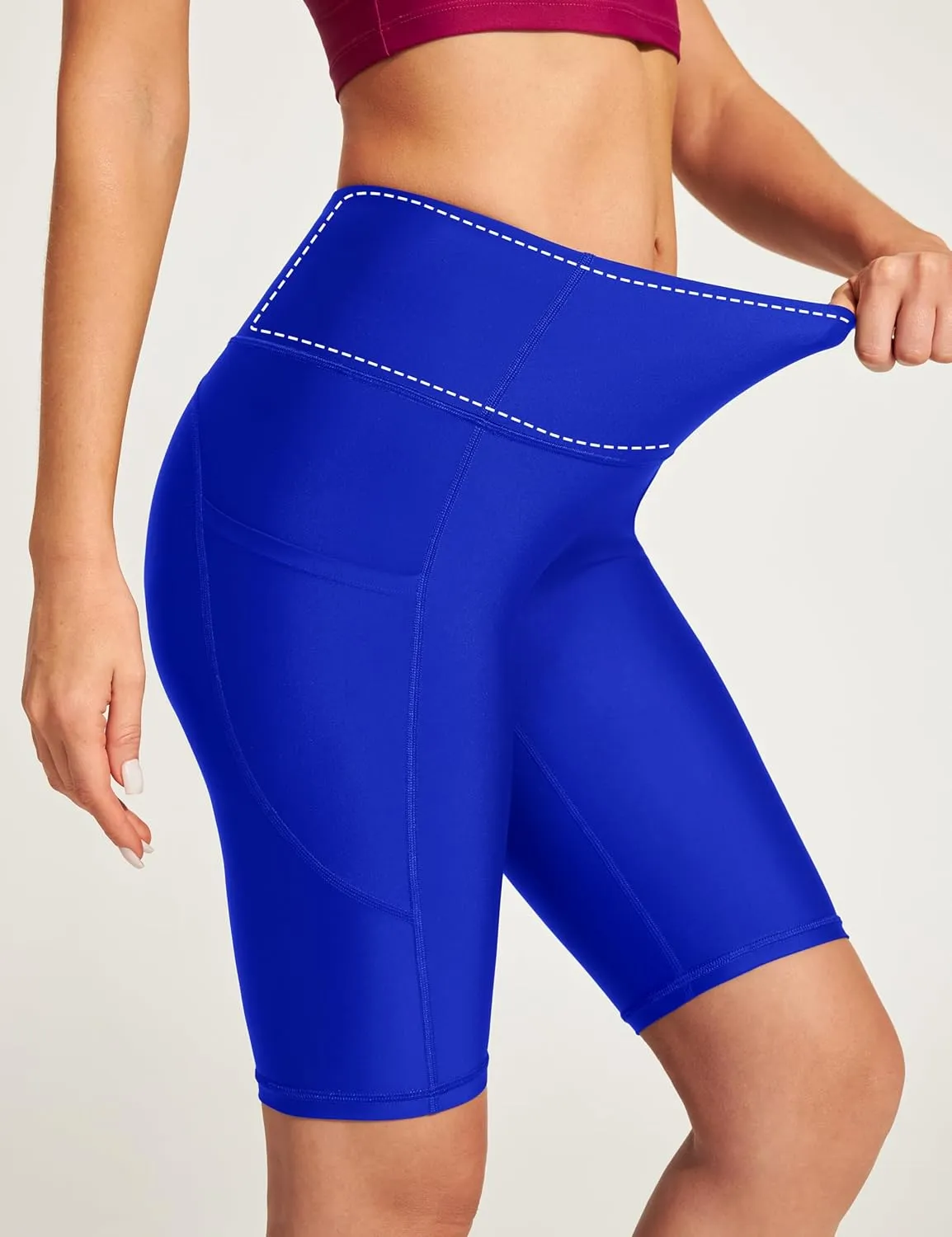 Ewedoos Women's Swim Shorts Tummy Control UPF50  High Waisted Swim Bottoms Long Swim Board Shorts for Women with Pockets
