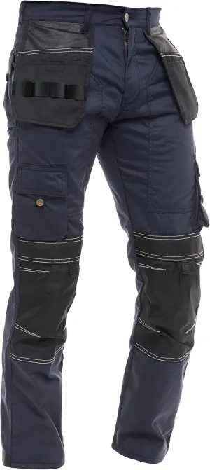FASHIO FF Men's Cordura Work Pants Tactical Trousers with Utility Tool Pockets Heavy Duty Reinforced Carpenter Safety Pants