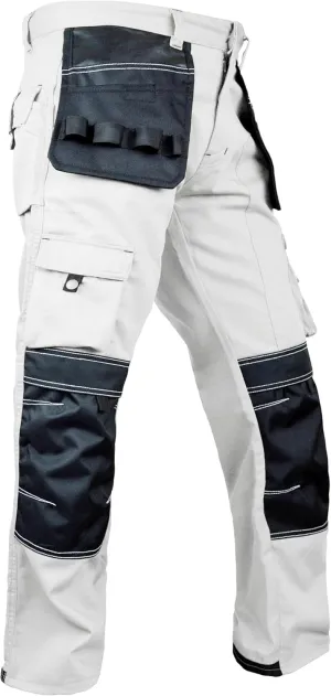 FASHIO FF Men's Cordura Work Pants Tactical Trousers with Utility Tool Pockets Heavy Duty Reinforced Carpenter Safety Pants