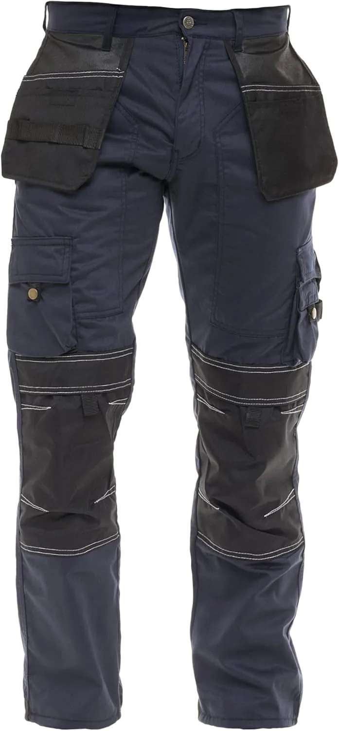 FASHIO FF Men's Cordura Work Pants Tactical Trousers with Utility Tool Pockets Heavy Duty Reinforced Carpenter Safety Pants