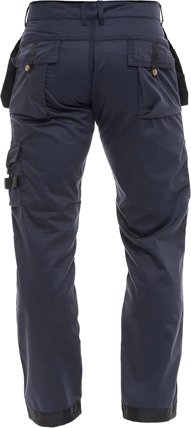 FASHIO FF Men's Cordura Work Pants Tactical Trousers with Utility Tool Pockets Heavy Duty Reinforced Carpenter Safety Pants