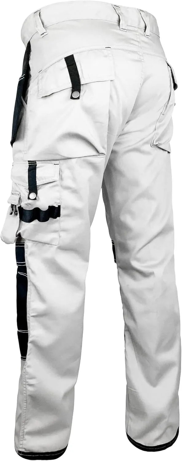 FASHIO FF Men's Cordura Work Pants Tactical Trousers with Utility Tool Pockets Heavy Duty Reinforced Carpenter Safety Pants