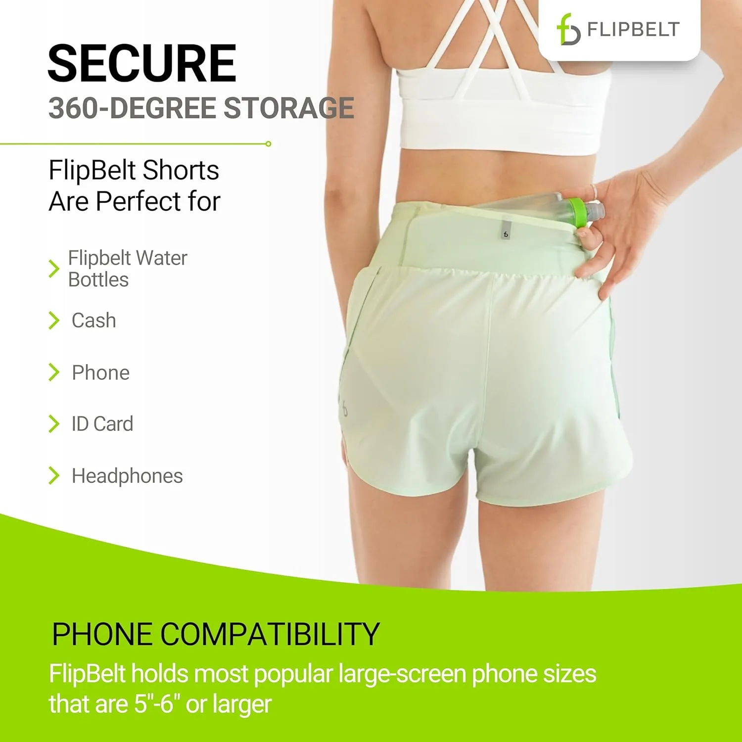 FlipBelt High Waisted Quick-Dry Air Running Shorts Workout Sport Layer Active Shorts with Pockets and Built in Running Belt