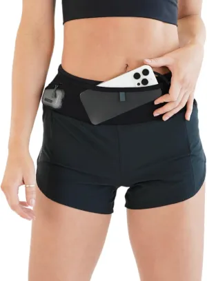 FlipBelt High Waisted Quick-Dry Air Running Shorts Workout Sport Layer Active Shorts with Pockets and Built in Running Belt