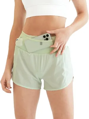 FlipBelt High Waisted Quick-Dry Air Running Shorts Workout Sport Layer Active Shorts with Pockets and Built in Running Belt