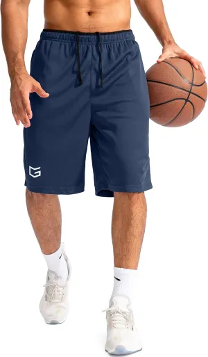 G Gradual Men's Basketball Shorts with Zipper Pockets Lightweight Quick Dry 11" Long Shorts for Men Athletic Gym