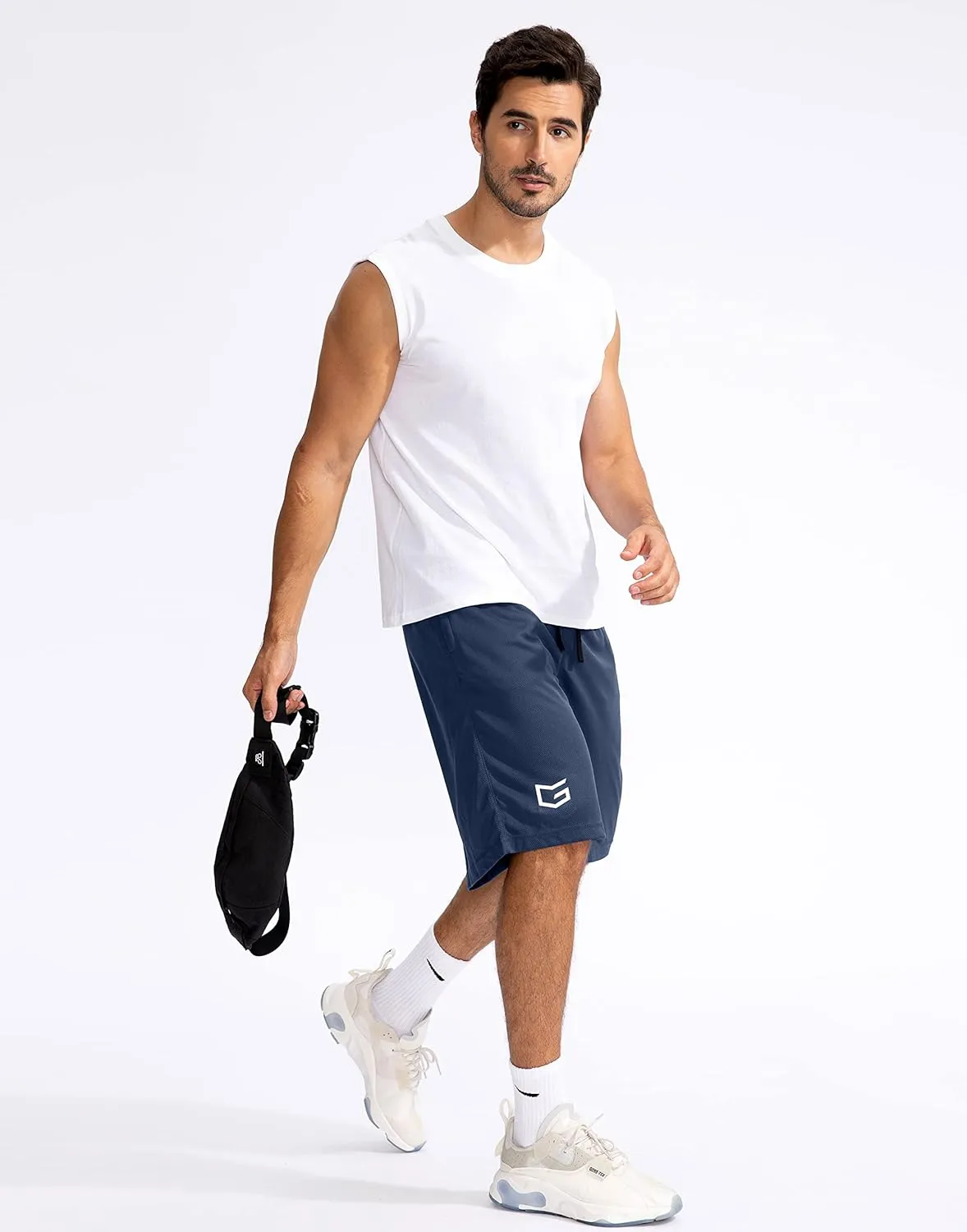 G Gradual Men's Basketball Shorts with Zipper Pockets Lightweight Quick Dry 11" Long Shorts for Men Athletic Gym