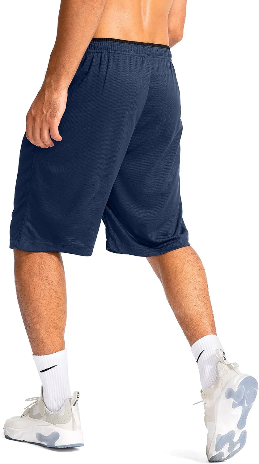 G Gradual Men's Basketball Shorts with Zipper Pockets Lightweight Quick Dry 11" Long Shorts for Men Athletic Gym