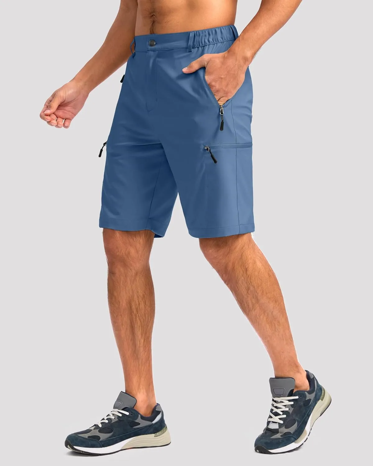 G Gradual Mens Hiking Cargo Shorts with 4 Zipper Pockets 9" Quick Dry Lightweight Casual Work Shorts for Men Golf Fishing