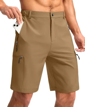 G Gradual Mens Hiking Cargo Shorts with 4 Zipper Pockets 9" Quick Dry Lightweight Casual Work Shorts for Men Golf Fishing