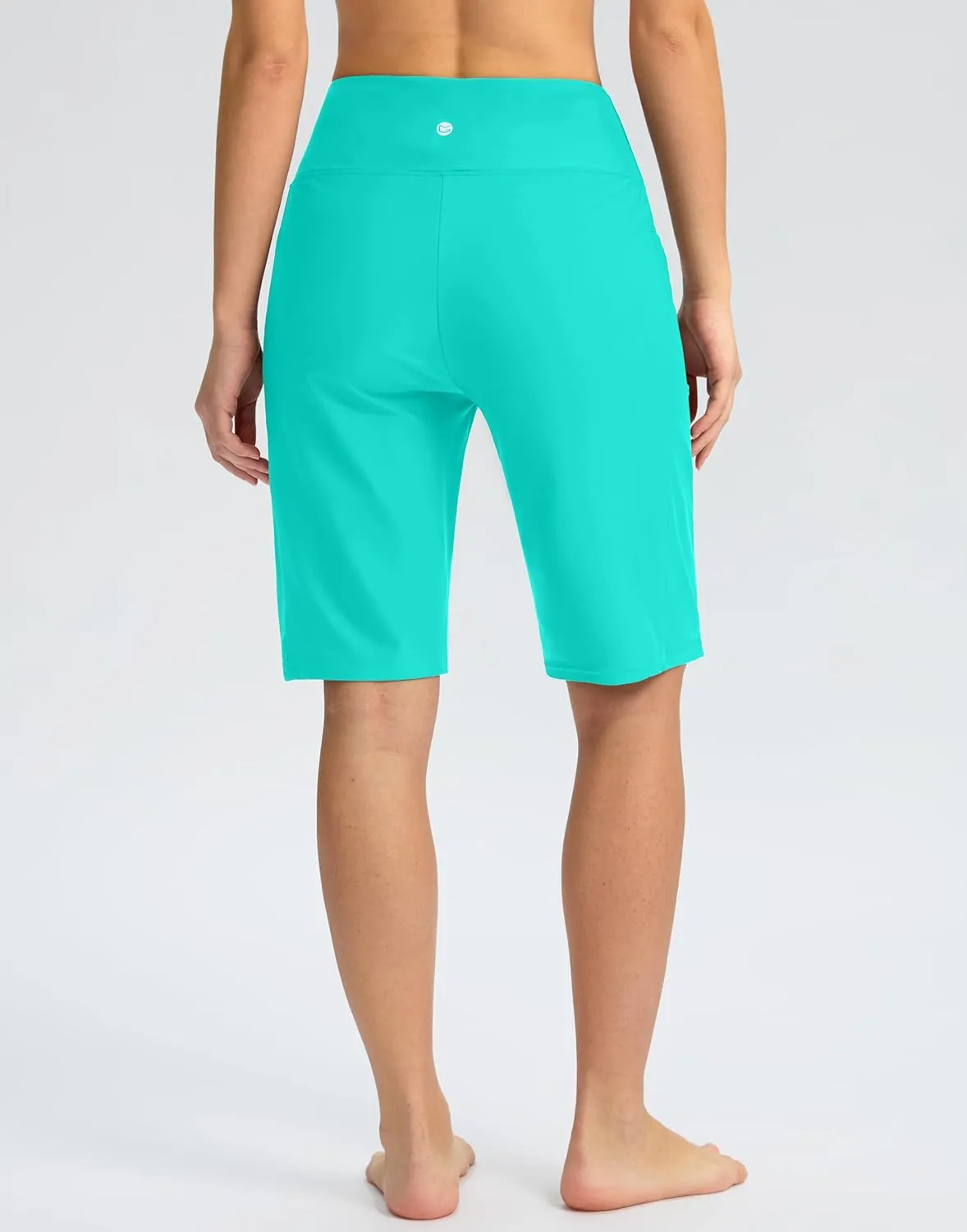 G Gradual Women's 11" Long Swim Board Shorts High Waisted Knee Length Beach Swimming Shorts for Women with Pockets Liner