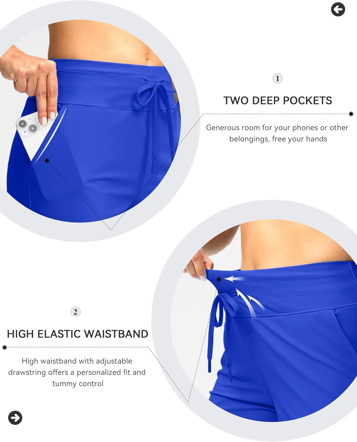 G Gradual Women's 7" High Waisted Swim Board Shorts with Pockets Quick Dry Beach Swimming Shorts for Women with Liner