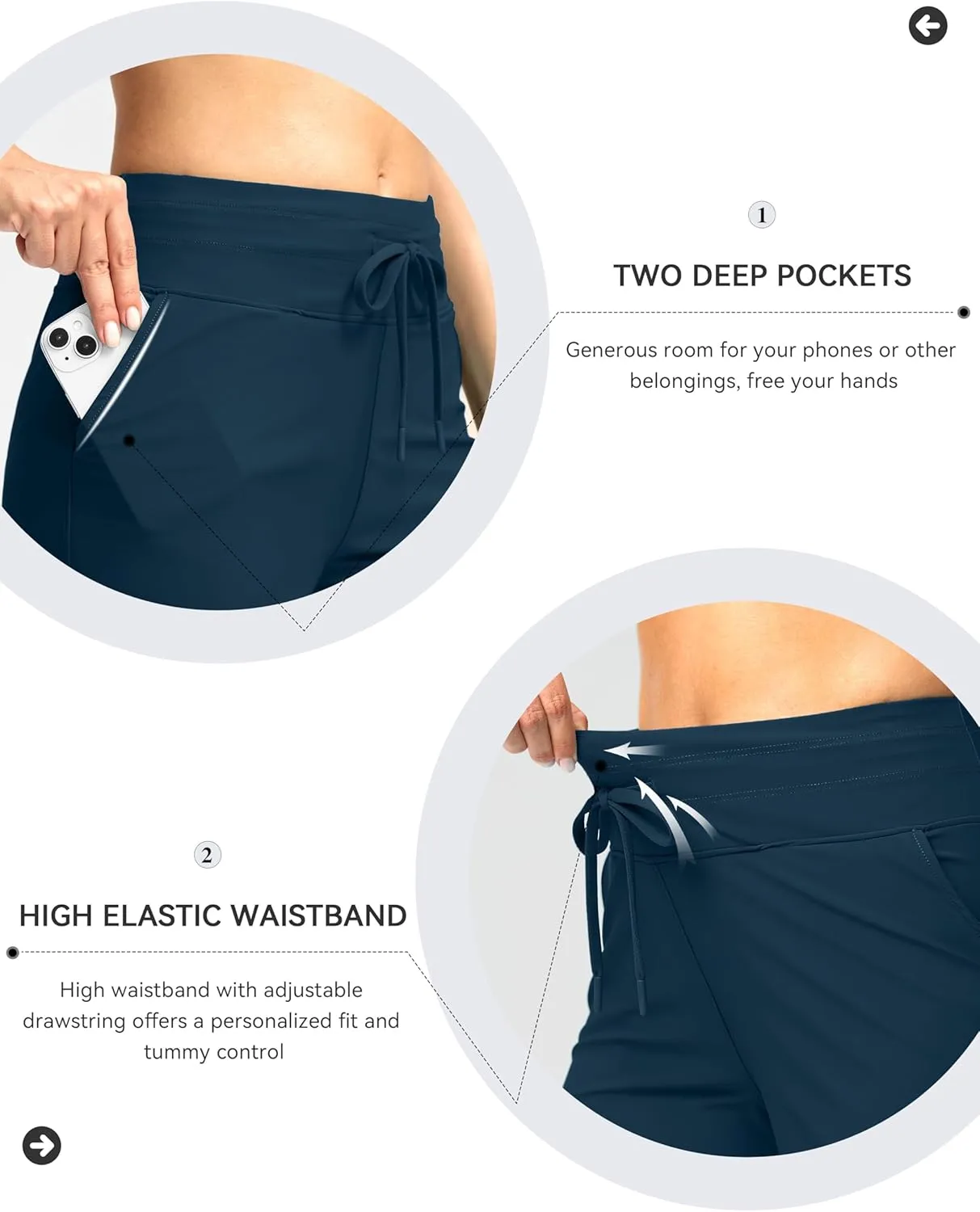 G Gradual Women's 7" High Waisted Swim Board Shorts with Pockets Quick Dry Beach Swimming Shorts for Women with Liner