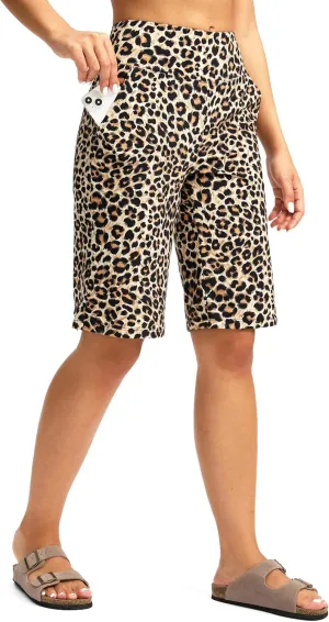 G Gradual Women's Bermuda Shorts 12" Knee Length with Pockets High Waisted Stretch Long Shorts for Women Casual Walking
