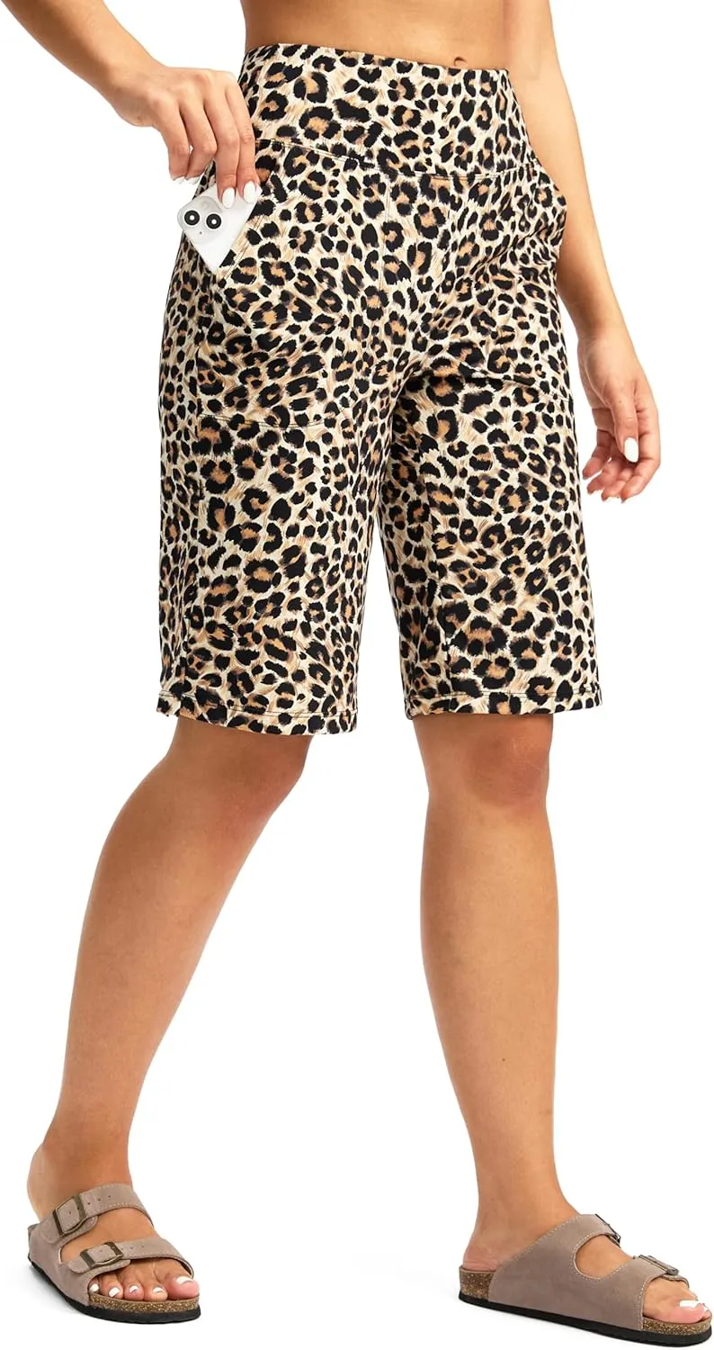 G Gradual Women's Bermuda Shorts 12" Knee Length with Pockets High Waisted Stretch Long Shorts for Women Casual Walking