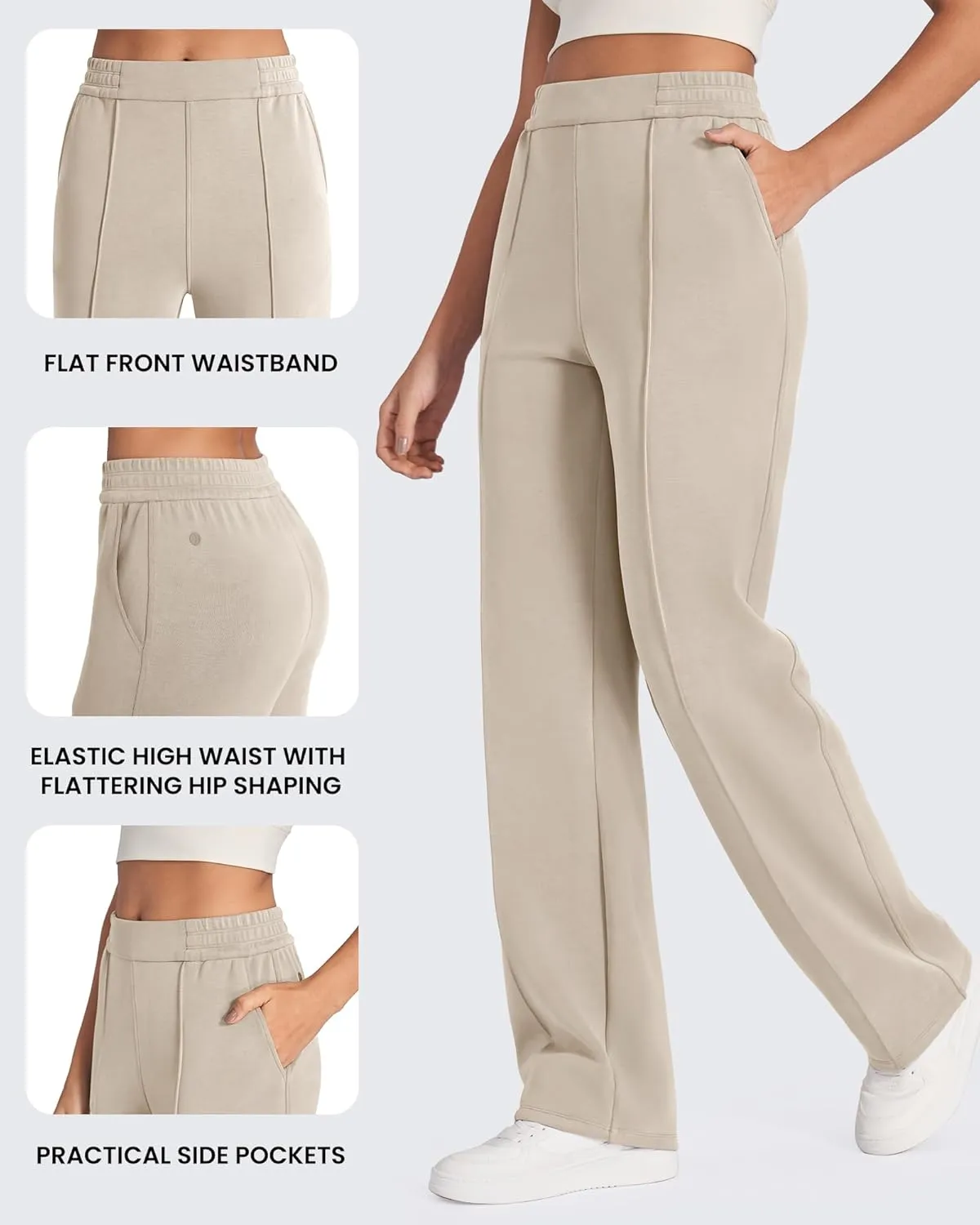 G4Free Smoofit Modal Soft Women Wide Leg Sweatpants with Pockets Yoga Pants Casual Lounge Trousers Petite/Regular/Tall