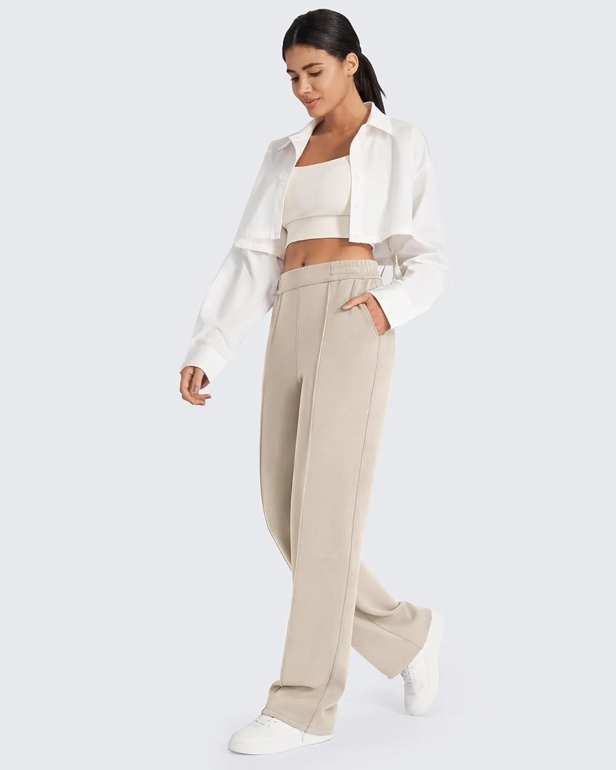 G4Free Smoofit Modal Soft Women Wide Leg Sweatpants with Pockets Yoga Pants Casual Lounge Trousers Petite/Regular/Tall