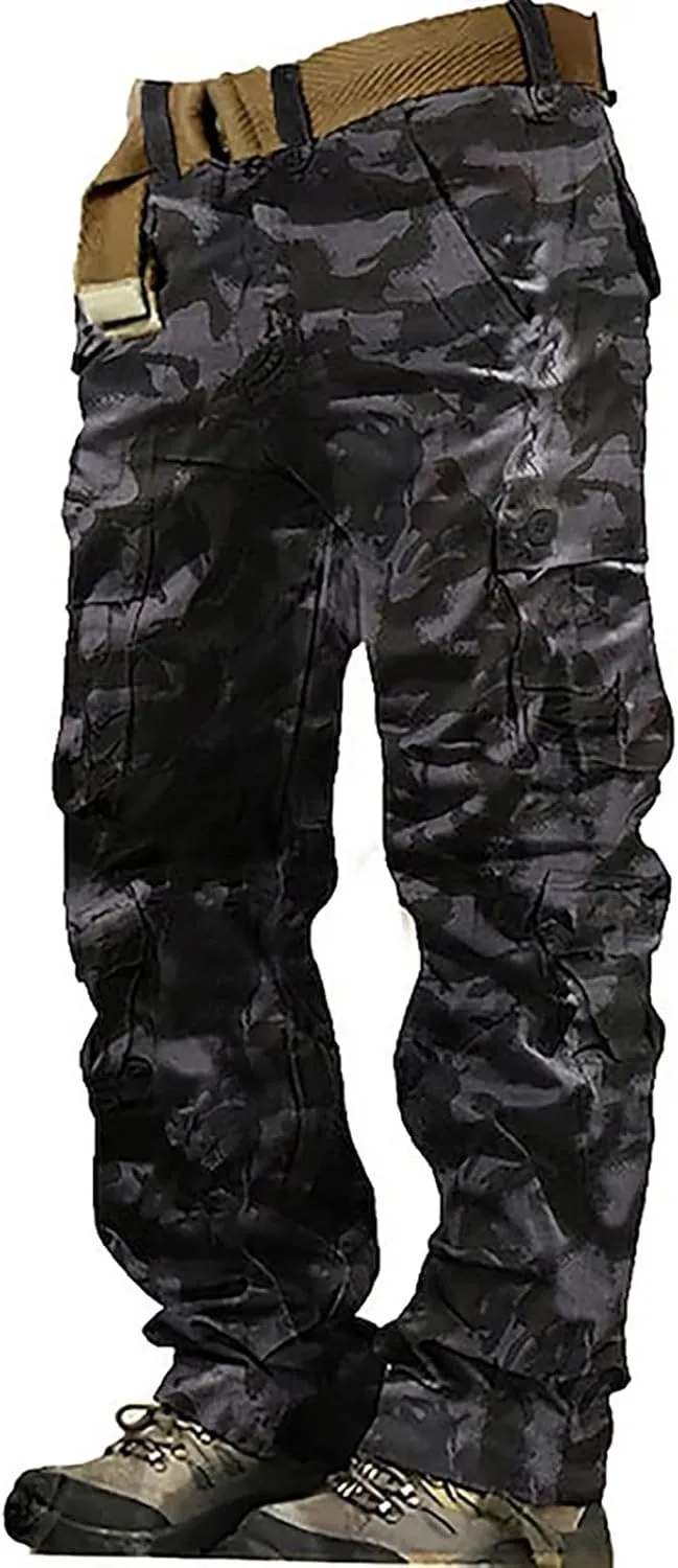 GIERIDUC Men's Sweatpants Printed Joggers Insulated Waterproof Trousers Basketball Uniforms for Men Thermal Tracksuit Bottoms