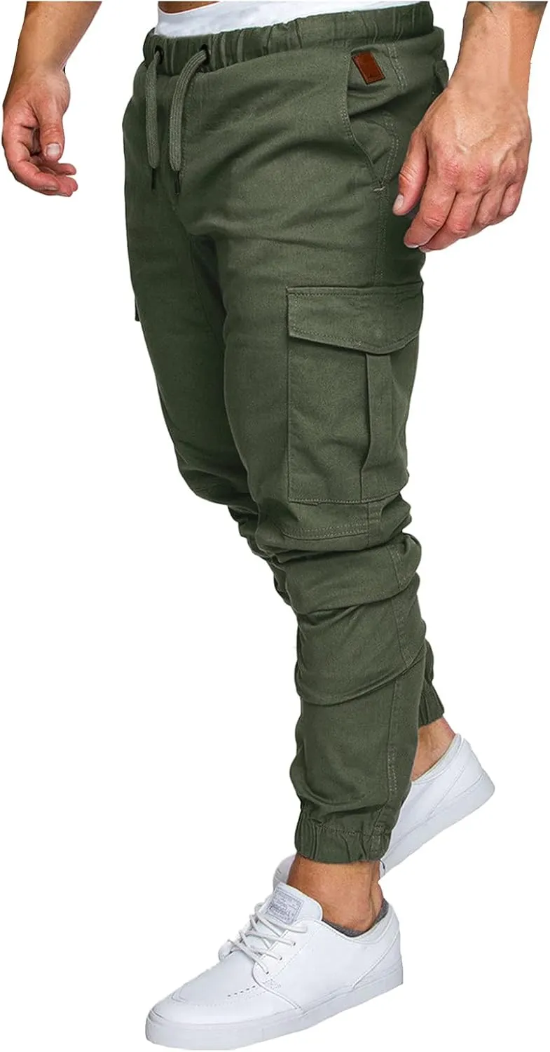 GIERIDUC Straight Leg Cargo Pants for Mens Gymnastics Equipment for Men Workout Clothes for Men Gym Men's Cotton Sweatpants