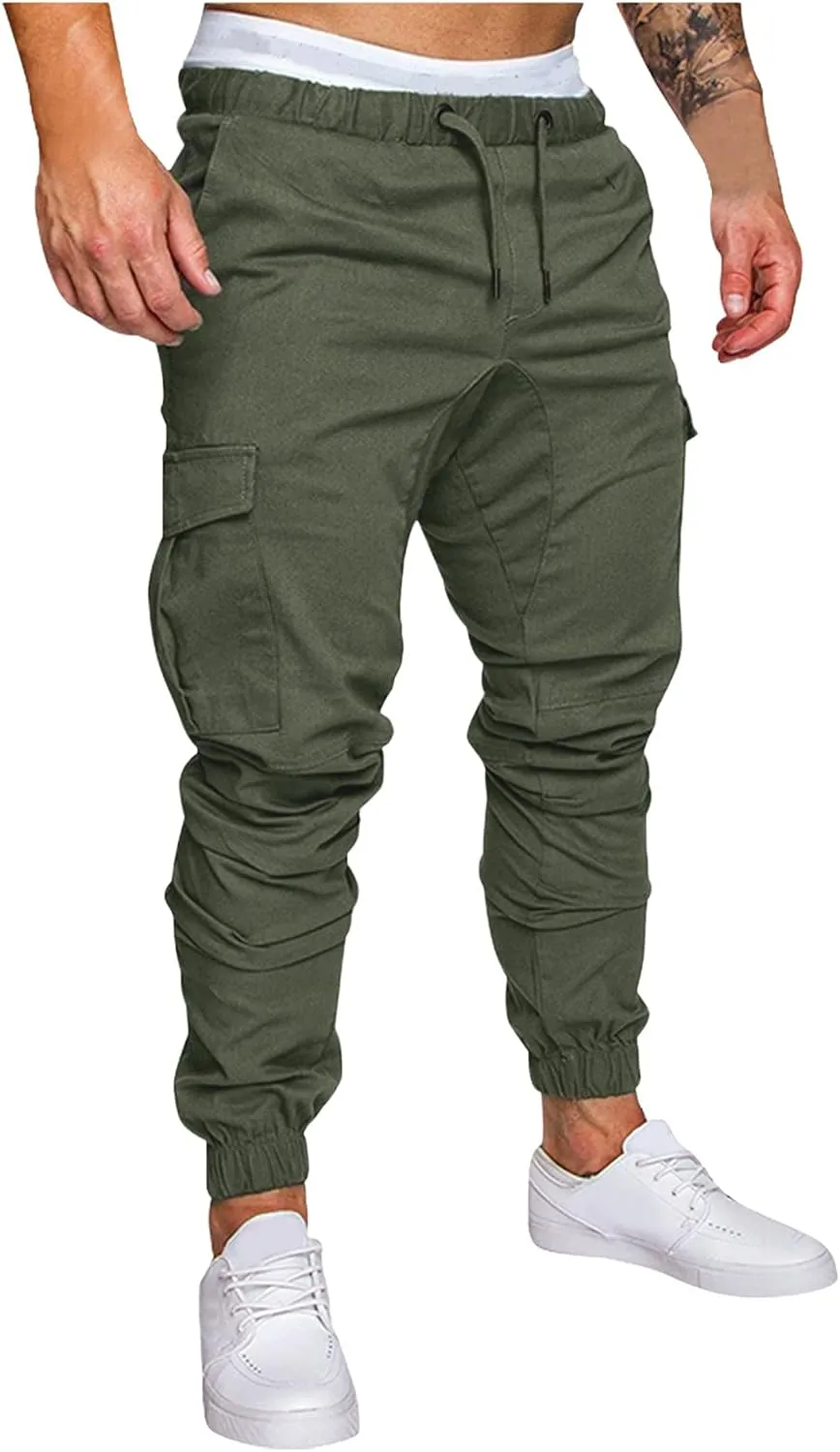 GIERIDUC Straight Leg Cargo Pants for Mens Gymnastics Equipment for Men Workout Clothes for Men Gym Men's Cotton Sweatpants