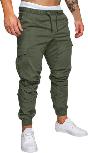 GIERIDUC Straight Leg Cargo Pants for Mens Gymnastics Equipment for Men Workout Clothes for Men Gym Men's Cotton Sweatpants