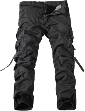 GIERIDUC Straight Leg Cargo Pants for Mens Home Workout Equipment for Men Brown Dress Pants Slim Fit Big and Tall Mens Pants