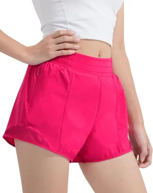 Girls Athletic Shorts with Liner Quick Dry Running Soccer Shorts with Zip Pockets for Kids Active Sports Volleyball