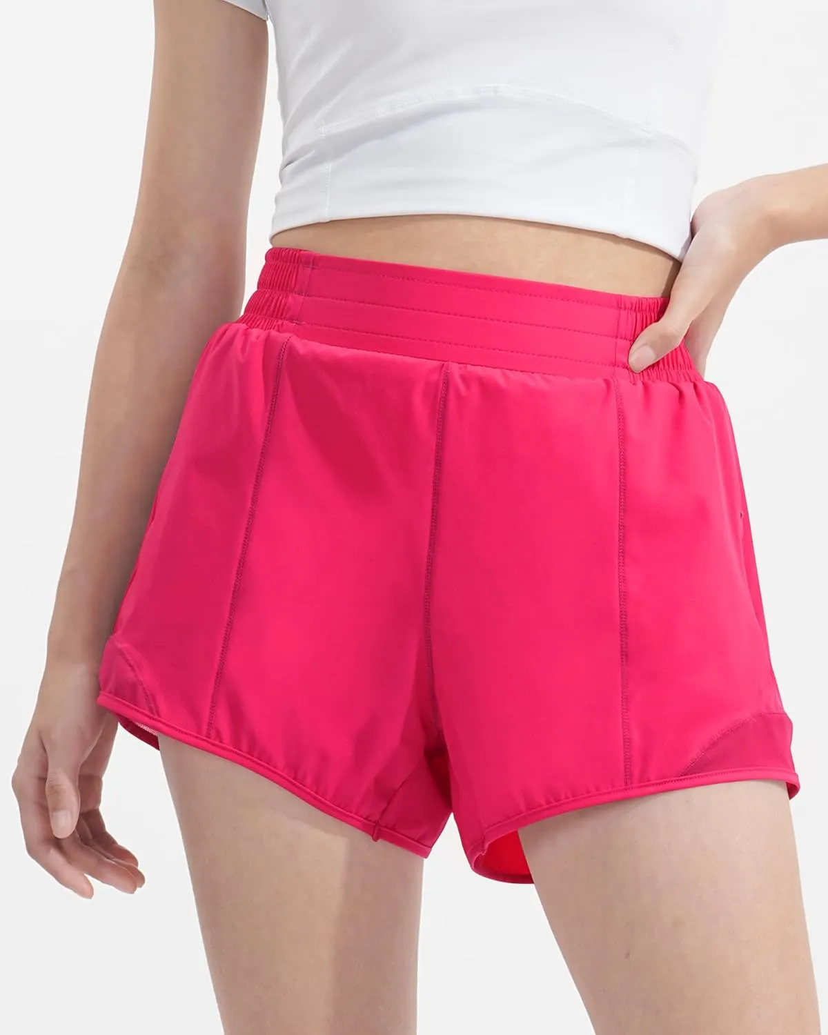 Girls Athletic Shorts with Liner Quick Dry Running Soccer Shorts with Zip Pockets for Kids Active Sports Volleyball