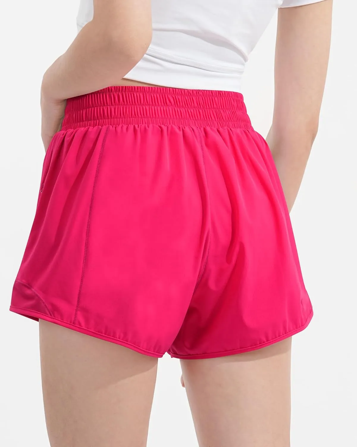 Girls Athletic Shorts with Liner Quick Dry Running Soccer Shorts with Zip Pockets for Kids Active Sports Volleyball