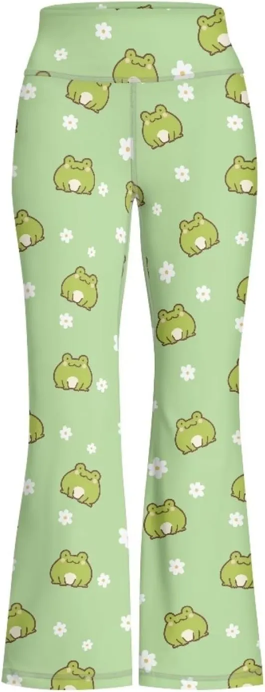 Girls Leggings Floral Print High-Waisted Flared Pants 5-14 Years