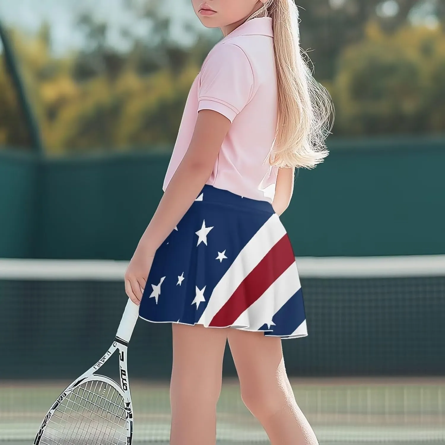 Girls' Sport Skirts 2-in-1 Tennis Running Skorts with Built-in Shorts Quickly Dry and Breathable