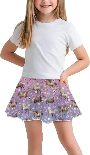Girls' Sport Skirts 2-in-1 Tennis Running Skorts with Built-in Shorts Quickly Dry and Breathable