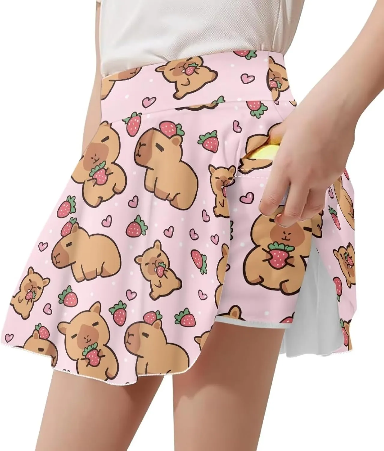 Girls' Sport Skirts 2-in-1 Tennis Running Skorts with Built-in Shorts Quickly Dry and Breathable