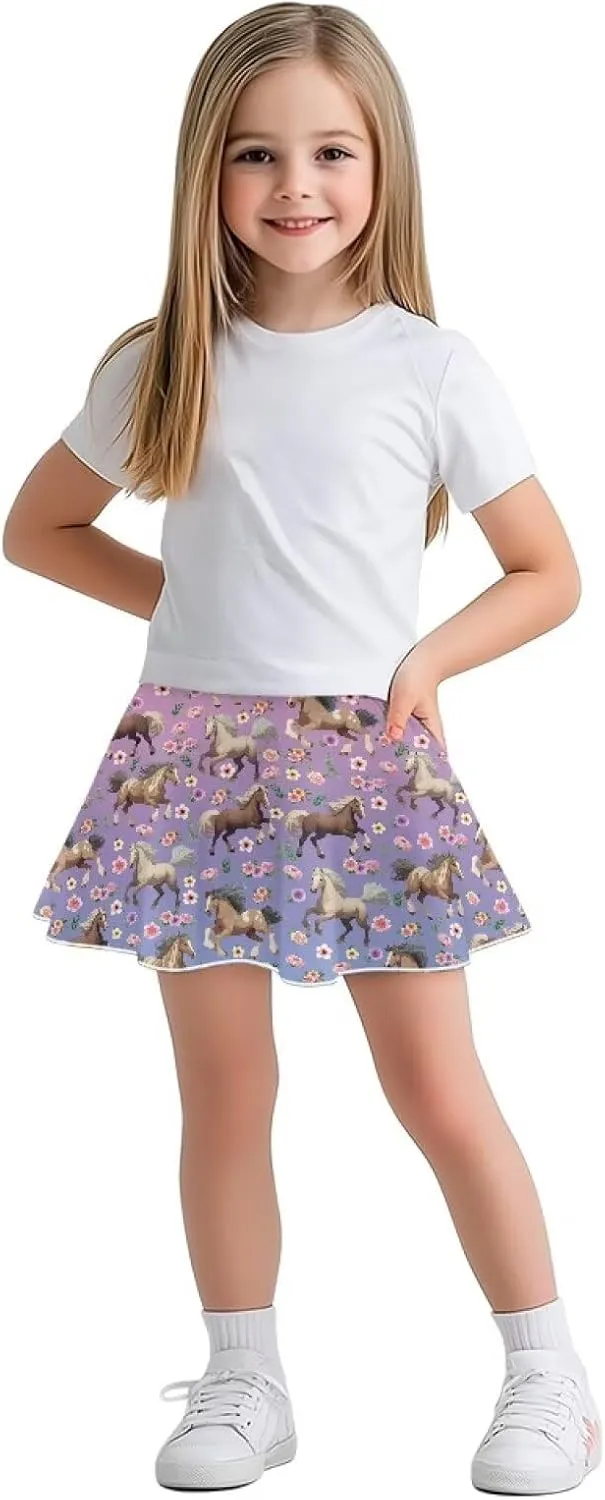 Girls' Sport Skirts 2-in-1 Tennis Running Skorts with Built-in Shorts Quickly Dry and Breathable