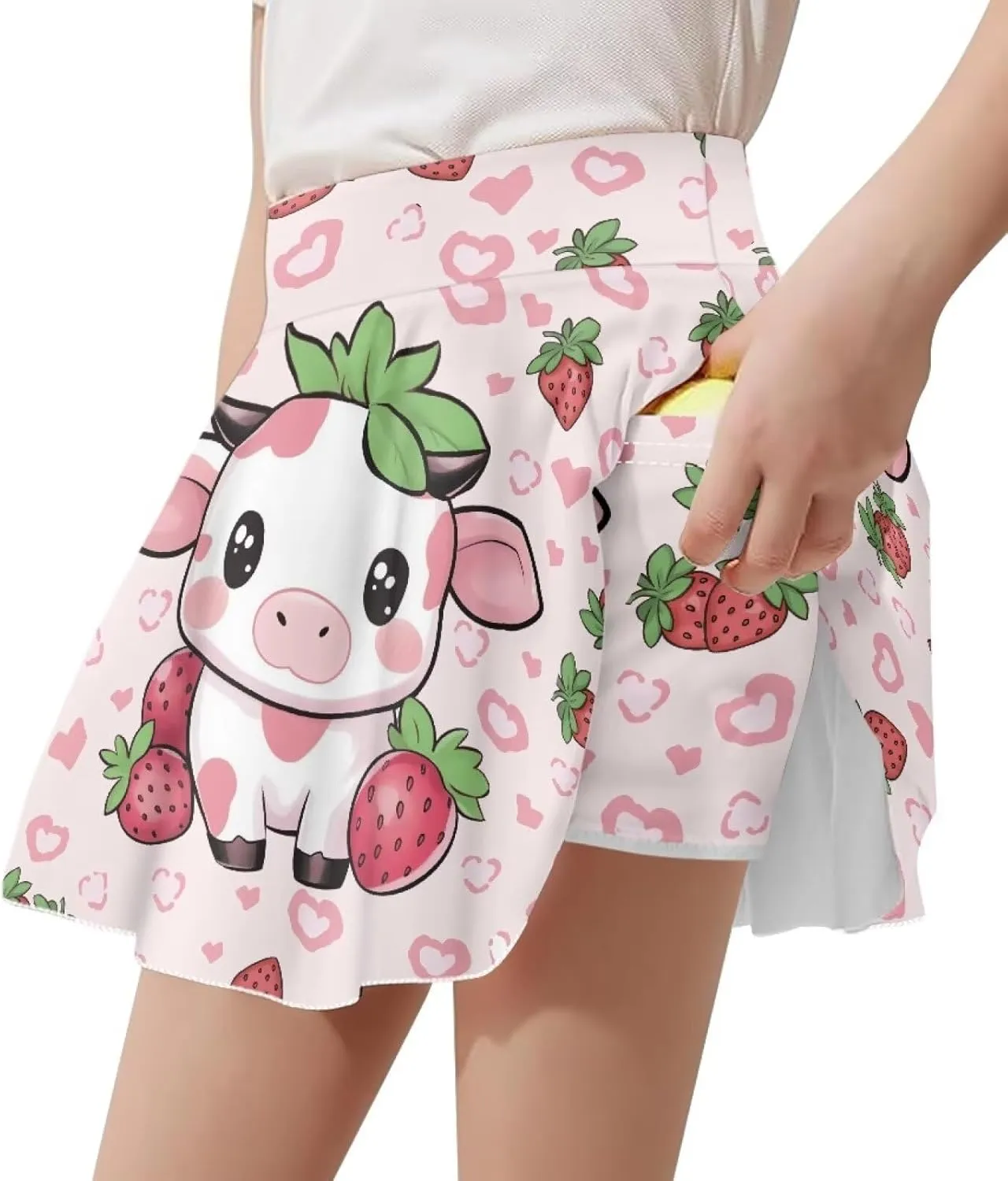 Girls' Sport Skirts 2-in-1 Tennis Running Skorts with Built-in Shorts Quickly Dry and Breathable