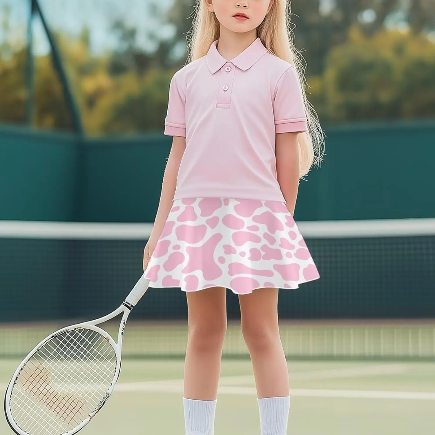 Girls' Sport Skirts 2-in-1 Tennis Running Skorts with Built-in Shorts Quickly Dry and Breathable