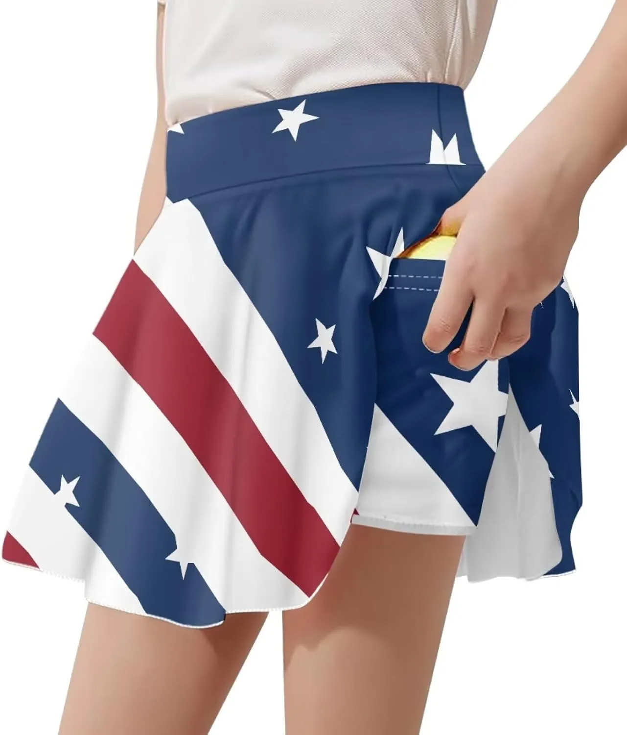 Girls' Sport Skirts 2-in-1 Tennis Running Skorts with Built-in Shorts Quickly Dry and Breathable