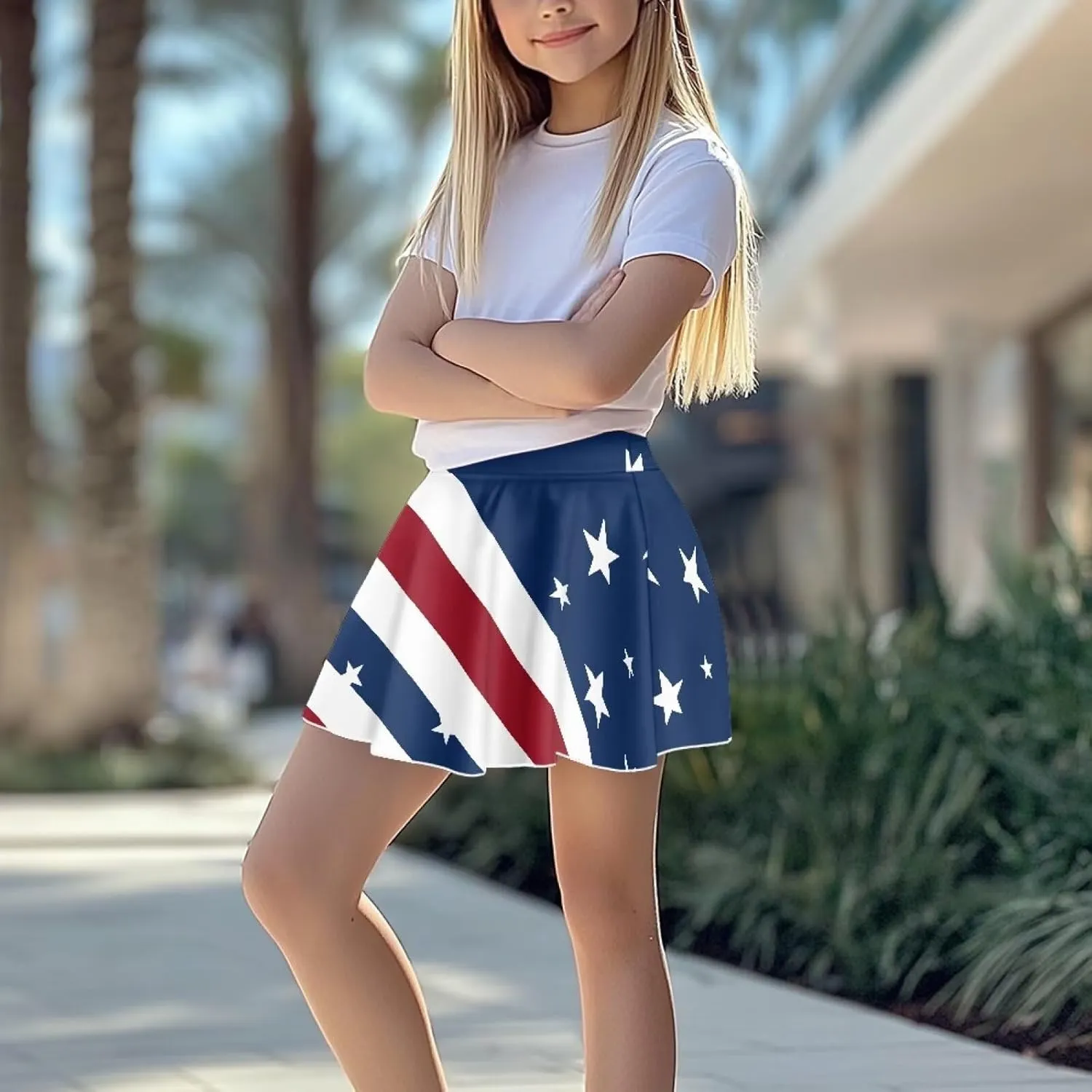Girls' Sport Skirts 2-in-1 Tennis Running Skorts with Built-in Shorts Quickly Dry and Breathable