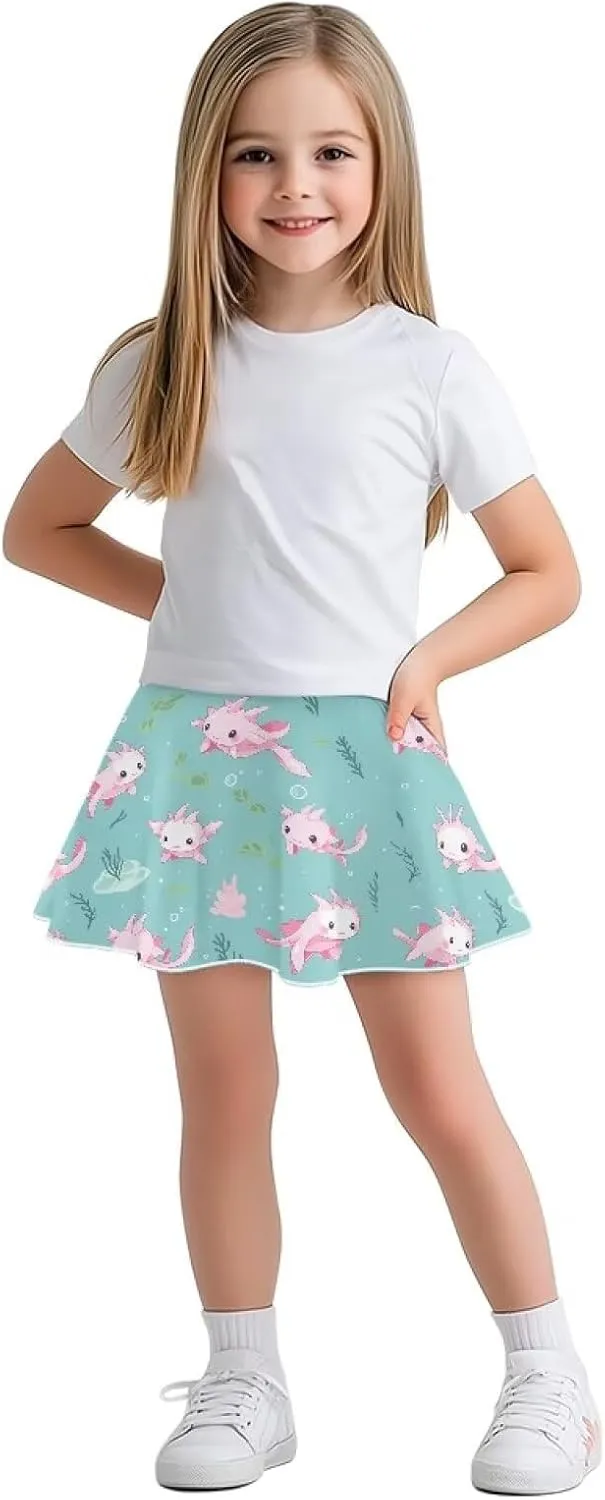 Girls' Sport Skirts Tennis Running Skorts with Built-in Shorts 5-14 Years Old Kids