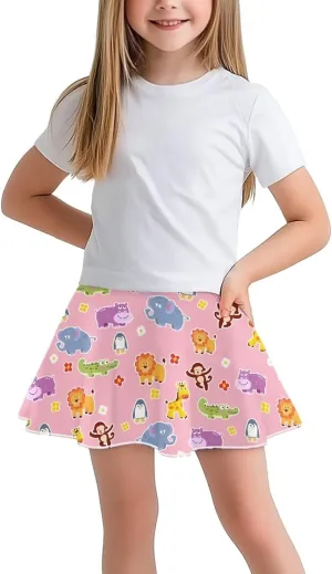 Girls' Sport Skirts Tennis Running Skorts with Built-in Shorts 5-14 Years Old Kids