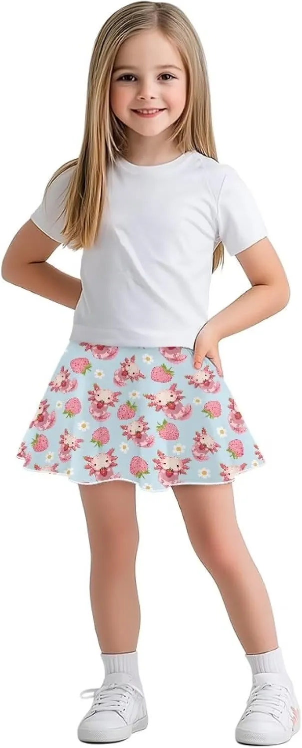 Girls' Sport Skirts Tennis Running Skorts with Built-in Shorts 5-14 Years Old Kids