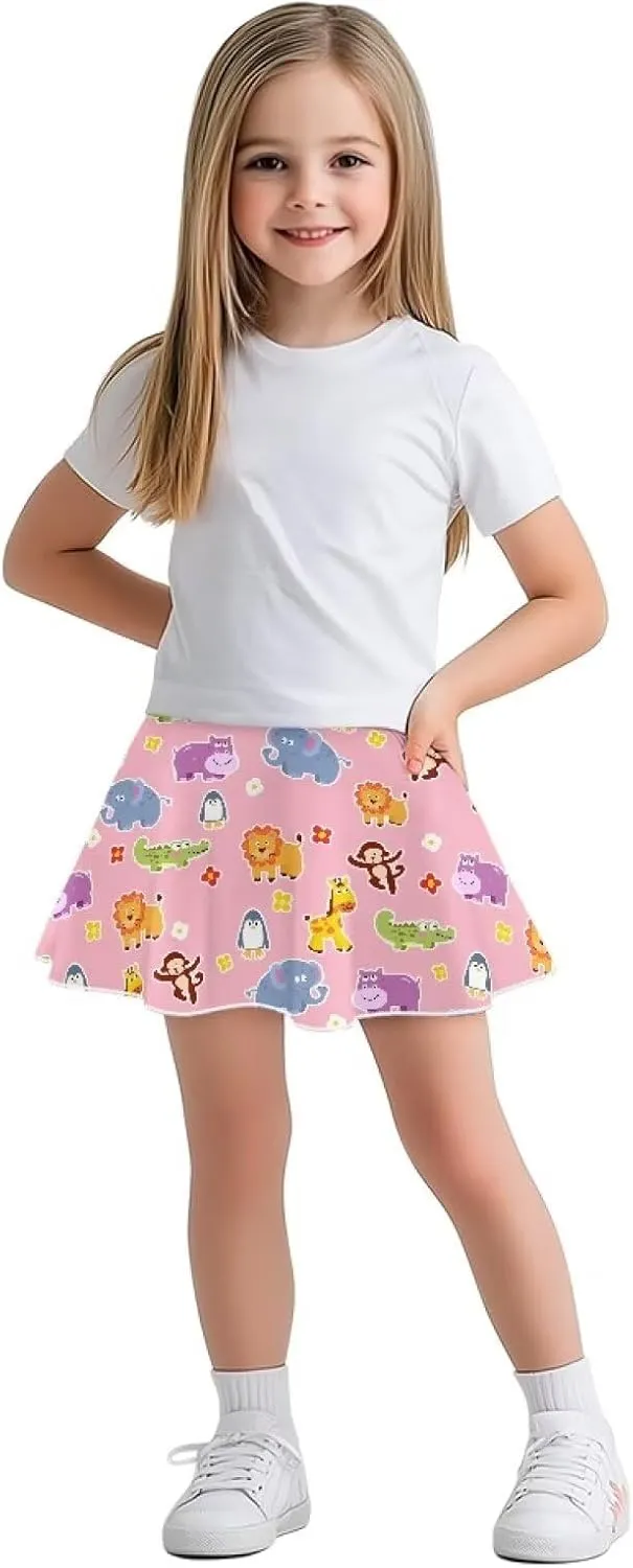 Girls' Sport Skirts Tennis Running Skorts with Built-in Shorts 5-14 Years Old Kids