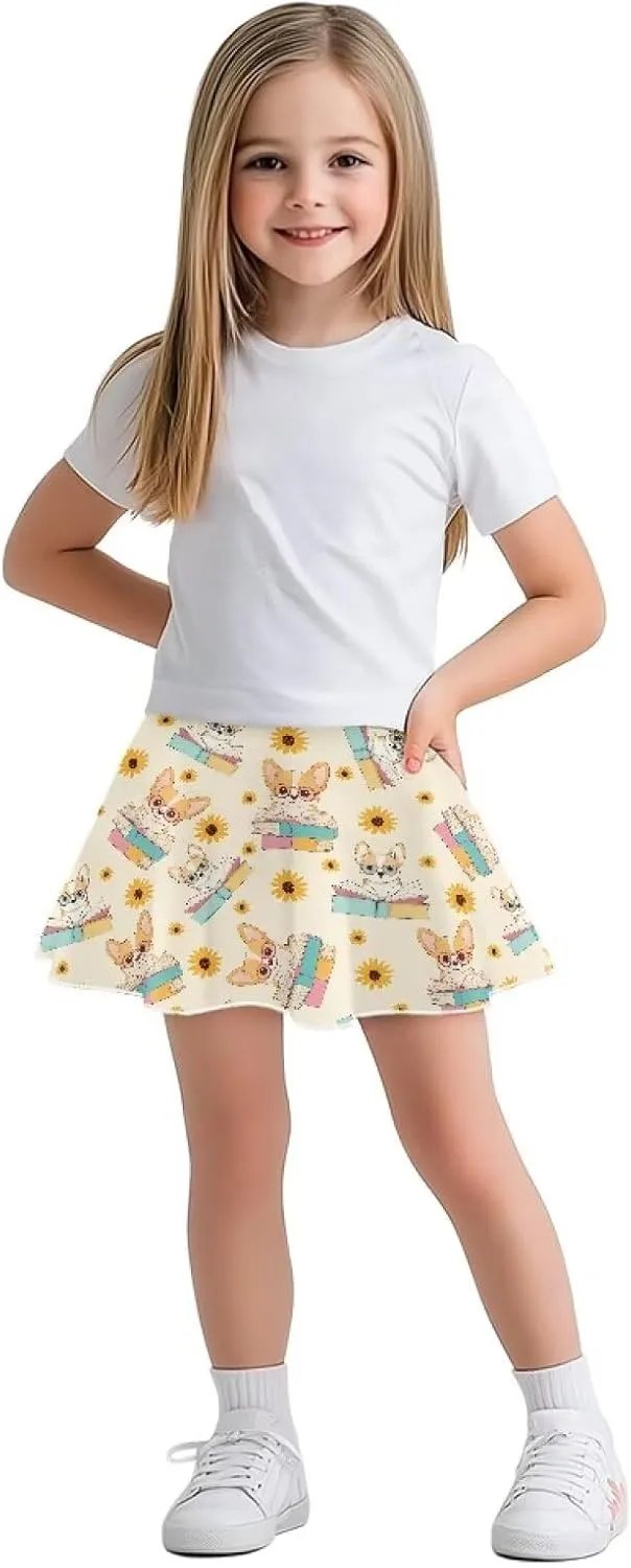 Girls' Sport Skirts Tennis Running Skorts with Built-in Shorts 5-14 Years Old Kids
