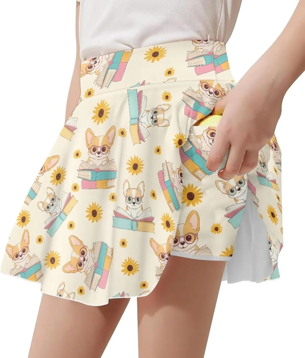 Girls' Sport Skirts Tennis Running Skorts with Built-in Shorts 5-14 Years Old Kids