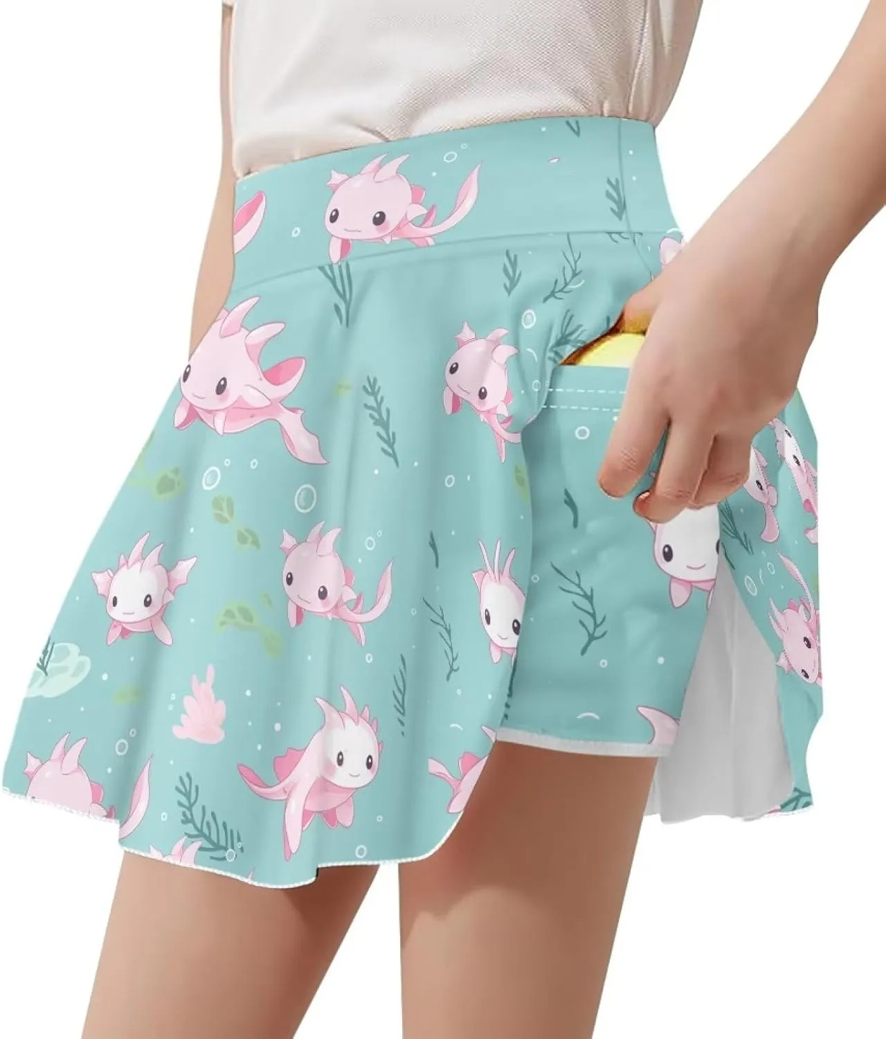 Girls' Sport Skirts Tennis Running Skorts with Built-in Shorts 5-14 Years Old Kids